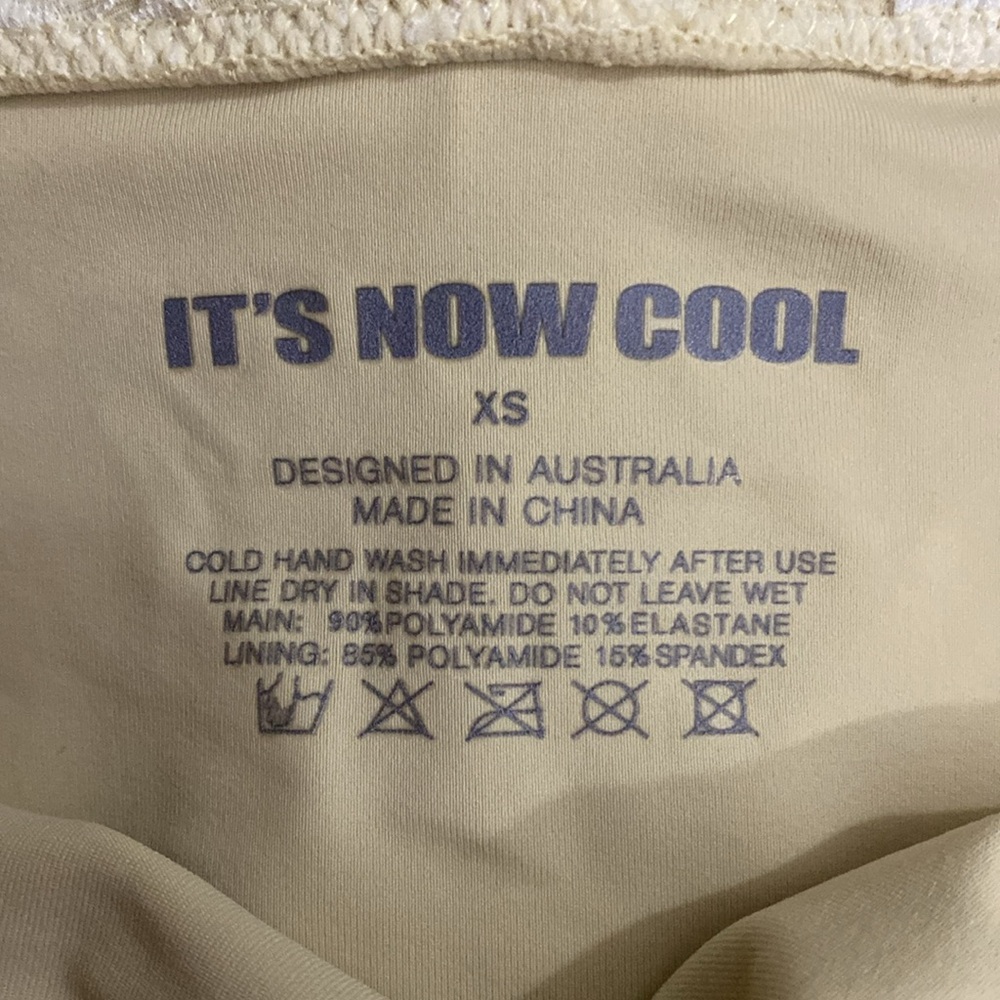 It’s Now Cool Women’s White and Beige Eyelet Bikini Bottom. Size XS. New! - Picture 3 of 4